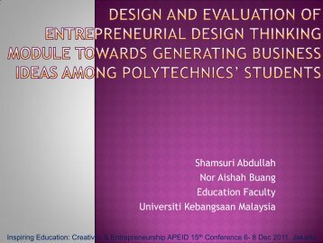 Design and evaluation of entrepreneurial design thinking module ...