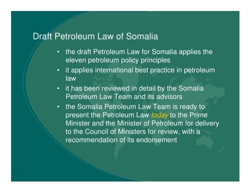 Somalia Petroleum Law - SomaliTalk.com