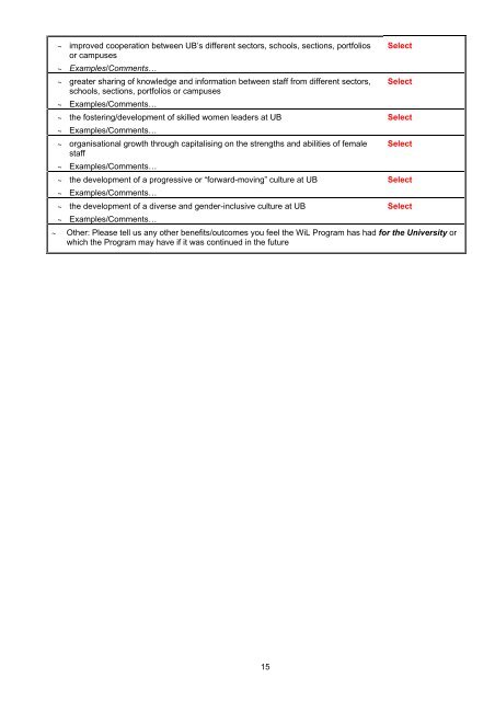 UB's Women in Leadership Pilot Program, 2007/2008 Evaluation ...