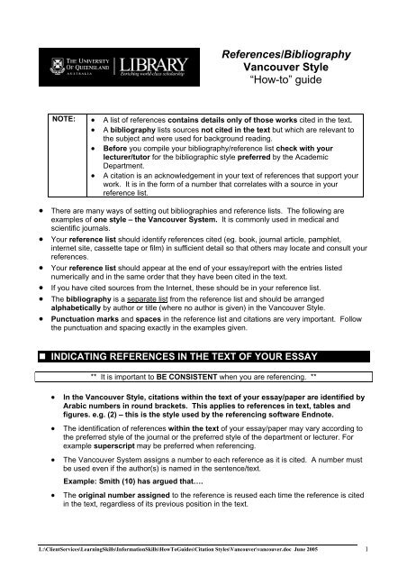 References/Bibliography Vancouver Style How to Scriptie Saver References/Bibliography Vancouver Style How to Scriptie Saver