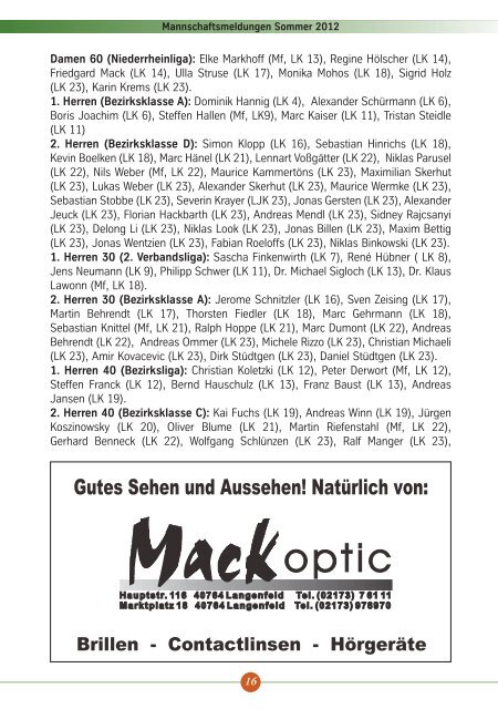 Heft 1/2012 - TC Grün-Weiß Langenfeld eV