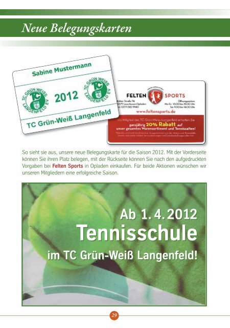 Heft 1/2012 - TC Grün-Weiß Langenfeld eV