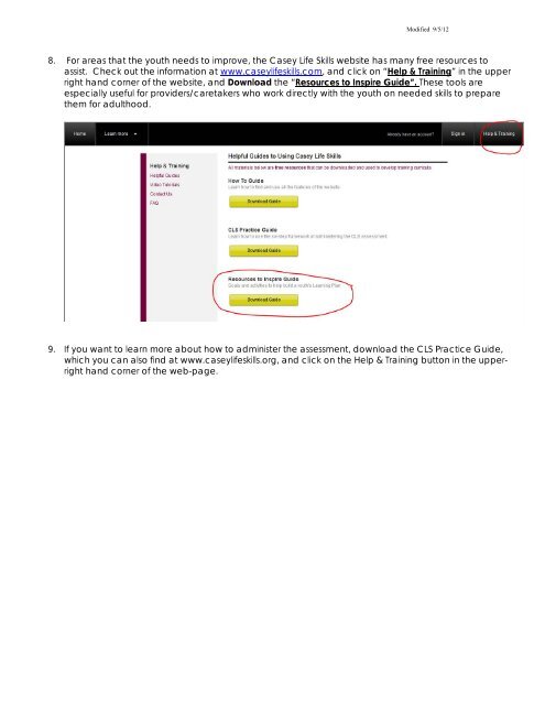 clsa (casey life skill assessment) instructions for providers ... - ifapa