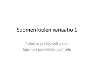 Suomen kielen variaatio 1