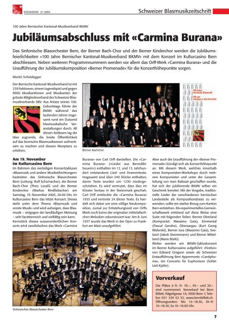 Schweizer Blasmusikverband • Association suisse des musiques