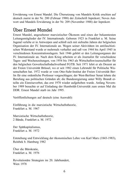 Ernest Mandel Zur Verteidigung der sozialistischen ... - attac Marburg