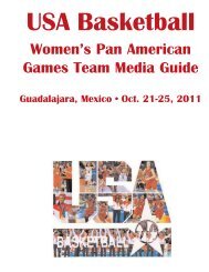 Women's Pan American Games Team Media Guide - USA Basketball