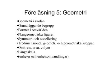 FÃ¶relÃ¤sning 5: Geometri