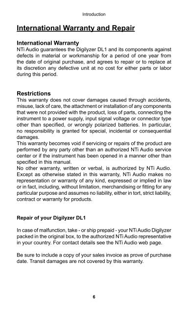 Digilyzer DL1 User Manual