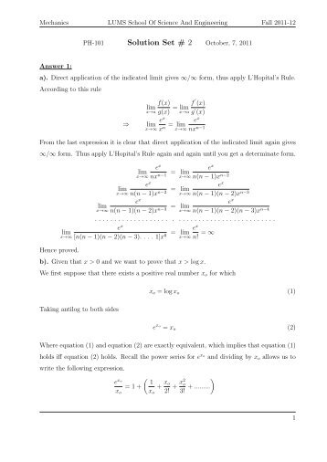 Solutions to Assignment 2