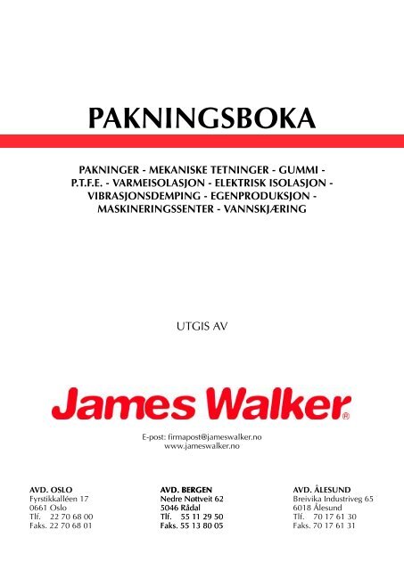 pakninger - mekaniske tetninger - James Walker