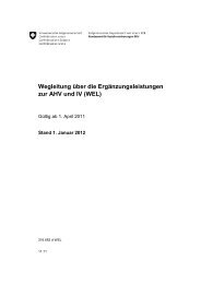 Wegleitung Ã¼ber die ErgÃ¤nzungsleistungen zur AHV und IV (WEL)