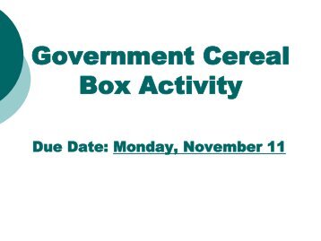 Government Cereal Box Activity - Cobb Learning