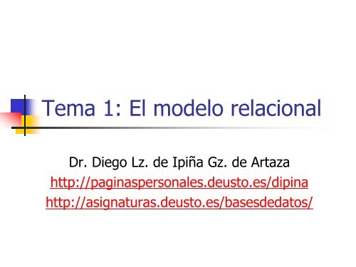 Tema 1: El modelo relacional