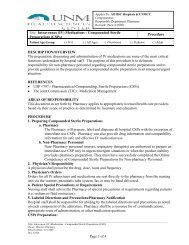 (IV) Medications - Compounded Sterile Preparations - UNM Cancer ...