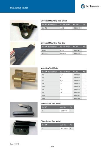Mounting Tools - Schlemmer