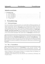 Inhaltsverzeichnis 1 Normalisierung - Informatik in der Oberstufe