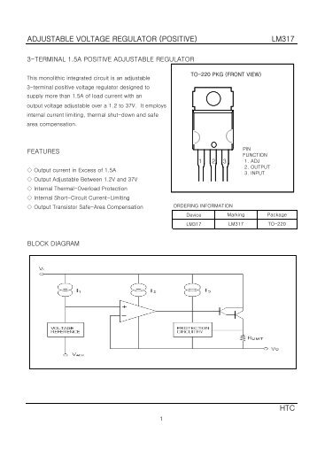 ADJUSTABLE VOLTAGE REGULATOR (POSITIVE) LM317 HTC