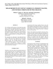 measurements of young's modulus, poisson's ratio, and tensile