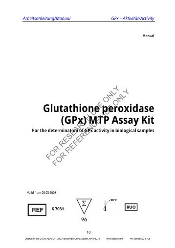 Glutathione peroxidase (GPx) MTP Assay Kit