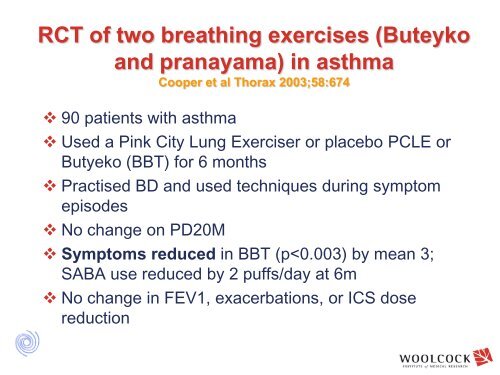 Breathing Exercises for Asthma : Evidence and Practice