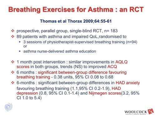 Breathing Exercises for Asthma : Evidence and Practice