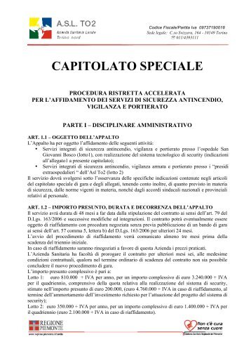 Capitolato Speciale - fareonline.it