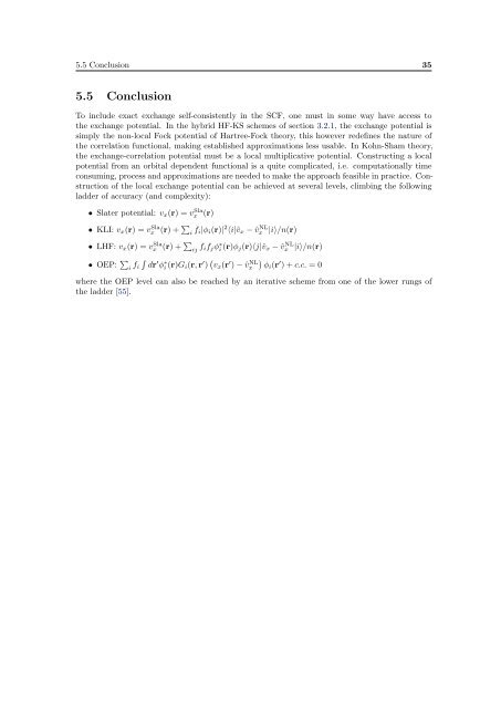 Exact Exchange in Density Functional Calculations