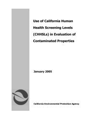 Use of California Human Health Screening Levels (CHHSLs) in ...