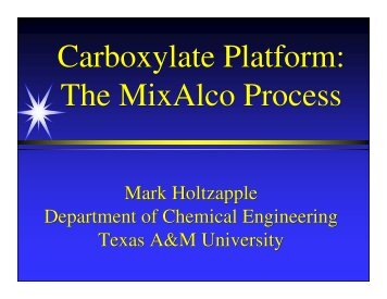 Carboxylate Platform: The MixAlco Process Carboxylate Platform ...