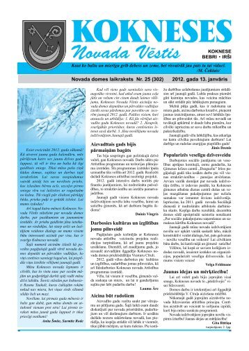 2011. gada 28.  decembrÃ„Â« Kokneses novada dome nolÃ„â€œma