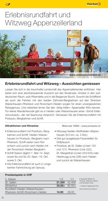 Freizeittipps Sommer 2013 - Ausflüge in der Ostschweiz ... - PostBus