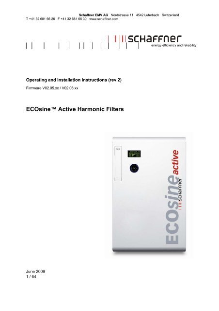 ECOsineâ„¢ active harmonic filters from Schaffner - NHP