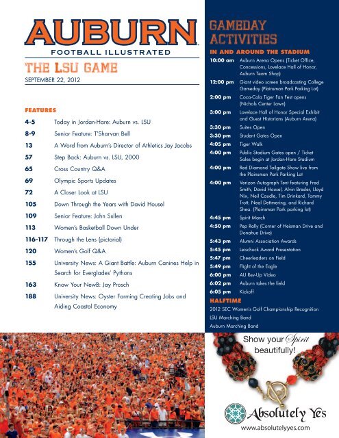 The LSU Game Gameday acTiviTieS - Auburn University Athletics