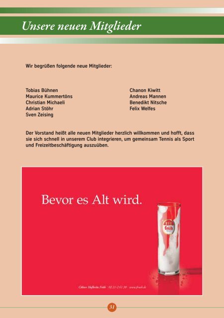 Ausgabe 1/2011 - Mannschaften