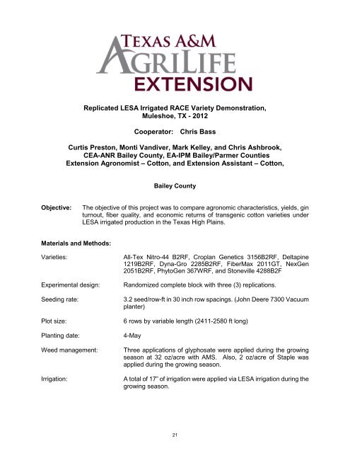 Systems Agronomic and Economic Evaluation of Cotton Varieties in ...