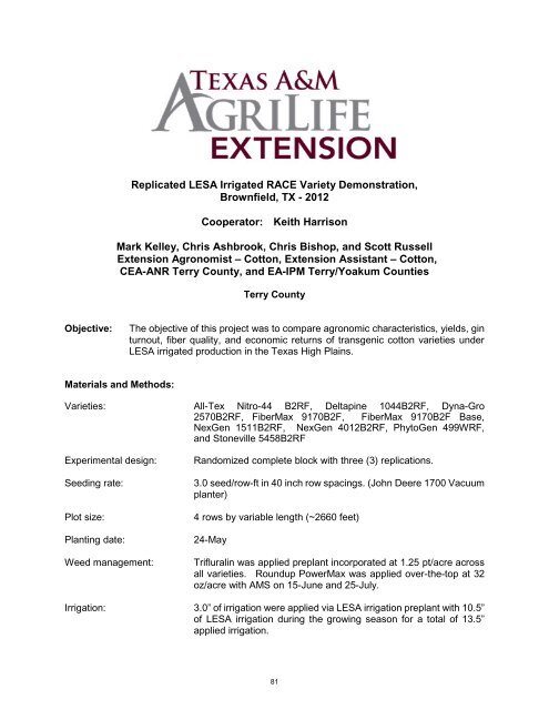 Systems Agronomic and Economic Evaluation of Cotton Varieties in ...