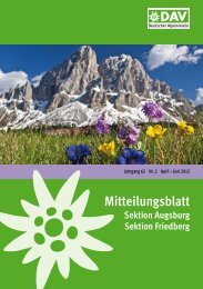 Mitteilungsblatt 2012/2 (PDF, 5,8 MB) - Alpenverein Augsburg