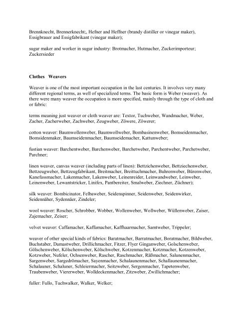 German Professions - European Roots Genealogy