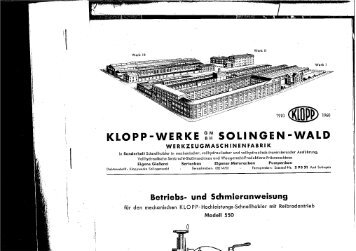 KLOPP-WERKE gi' SOLlNGEN-WALD - Surplex