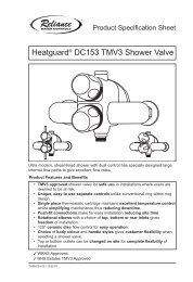 RWC Heatguard DC153 TMV3 Shower Spec Sheet