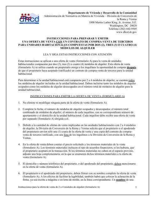 Departamento de Vivienda y Desarrollo de la Comunidad 1 la ...