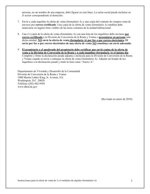 Departamento de Vivienda y Desarrollo de la Comunidad 1 la ...