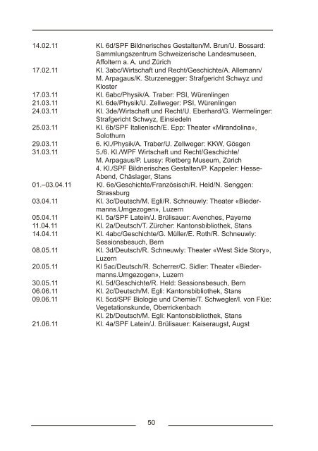 Jahresbericht Schuljahr 2010/11 - Kollegium St. Fidelis