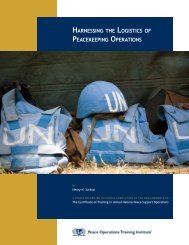 harnessing the logistics of peacekeeping operations chapter one