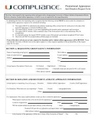 Appearance Request Form - University of Miami Athletics