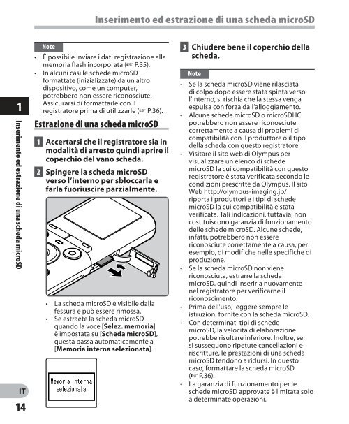 istruzioni dettagliate registratore vocale digitale - Olympus