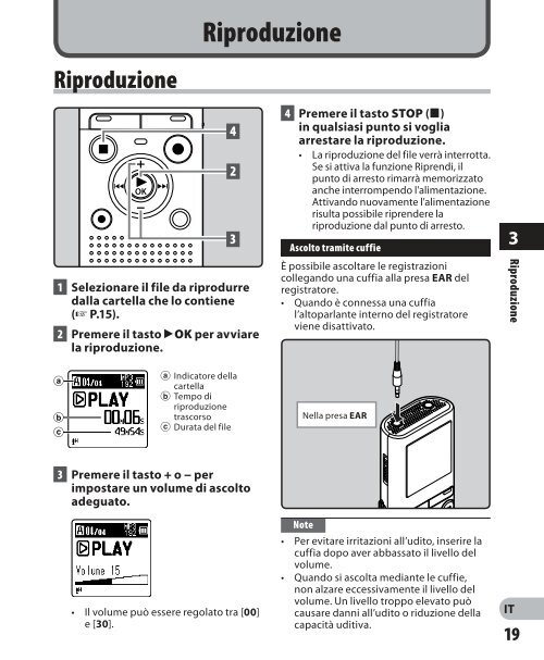 istruzioni dettagliate registratore vocale digitale - Olympus