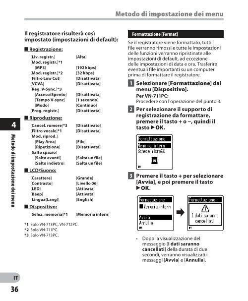 istruzioni dettagliate registratore vocale digitale - Olympus