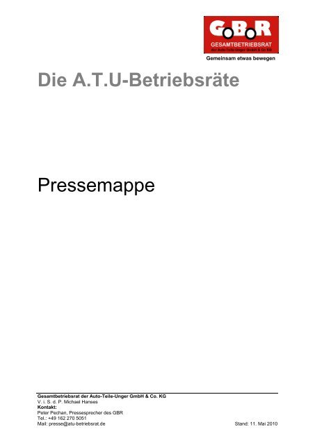 GBR-Pressemappe - ATU Gesamtbetriebsrat